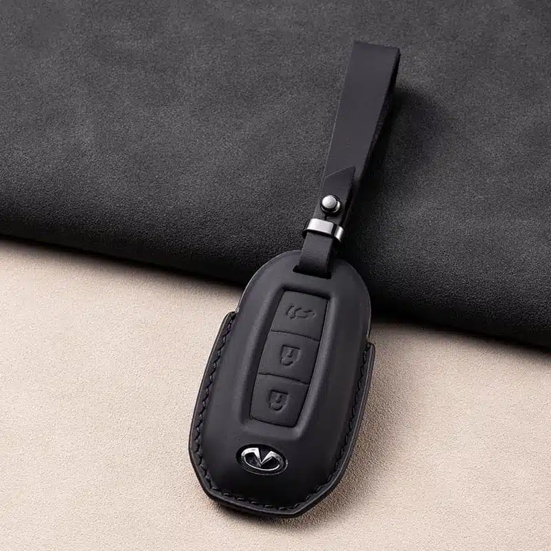 3 Tasten Infiniti Leder Schlüsselanhänger 2 3 Tasten Infiniti Leder Schlüsselanhänger - Image 2