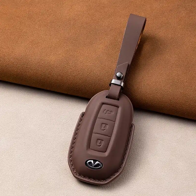 3 Tasten Infiniti Leder Schlüsselanhänger 3 3 Tasten Infiniti Leder Schlüsselanhänger - Image 3