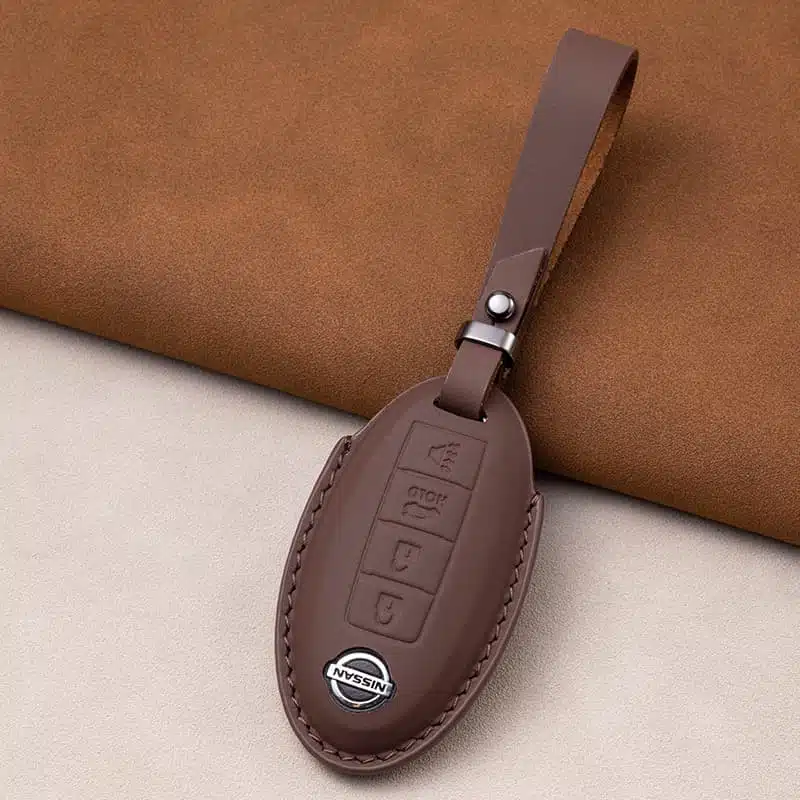 4 Tasten Nissan Schlüsselanhänger Leder 3 Nissan Schlüsselanhänger Leder