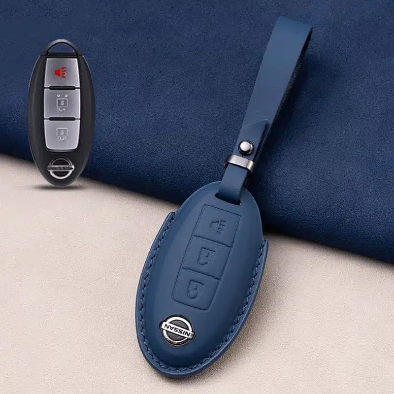 3 Tasten Nissan Leder Schlüsselanhänger 5 Nissan Leder Schlüsselanhänger