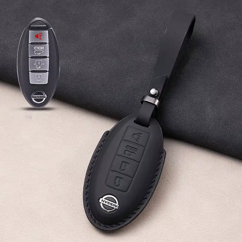 4 Tasten Nissan Schlüsselanhänger Leder 5 Nissan Schlüsselanhänger Leder